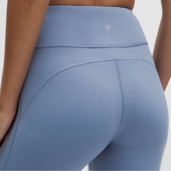 Lululemon GROOVE NULU HR FLARED Leggings Pant washed denim blue sz 8 - Picture 2 of 4